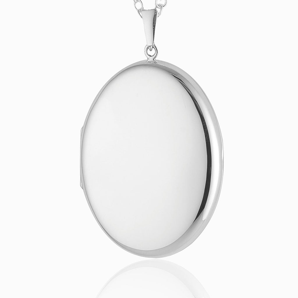 925 sterling silver extra large plain oval locket