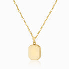 9 ct gold polished tabular shaped locket on a 9 ct gold belcher chain