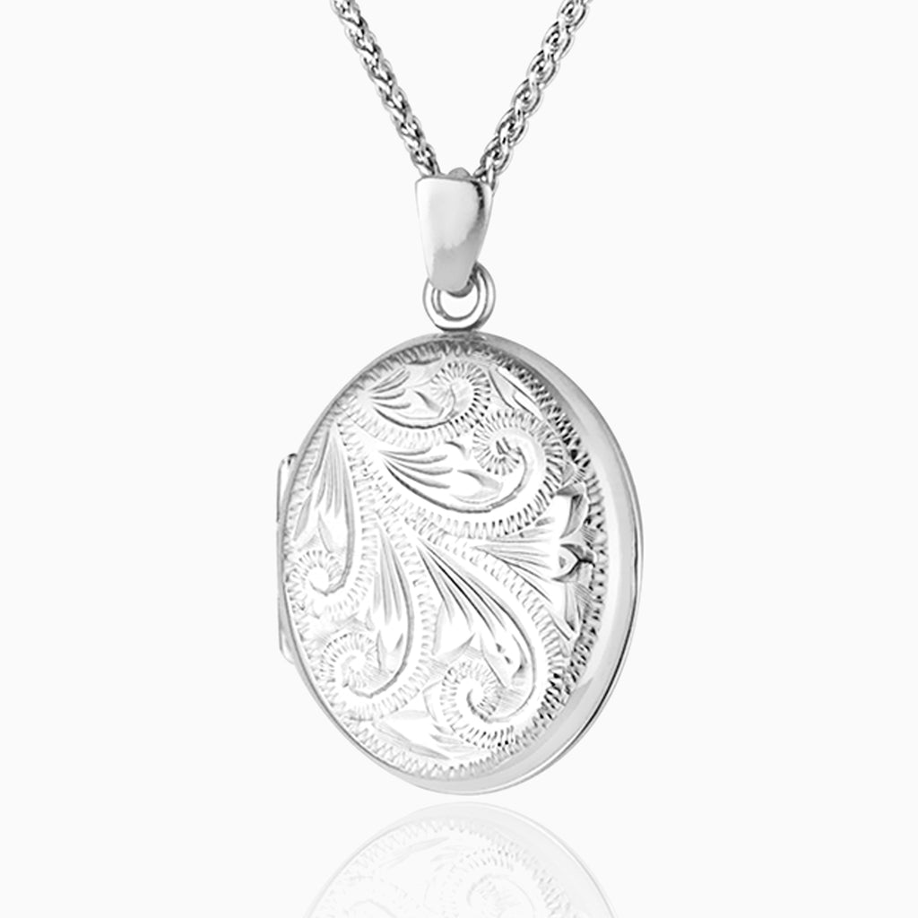 Product title: Premium Silver Foliate Design Locket, product type: Necklaces