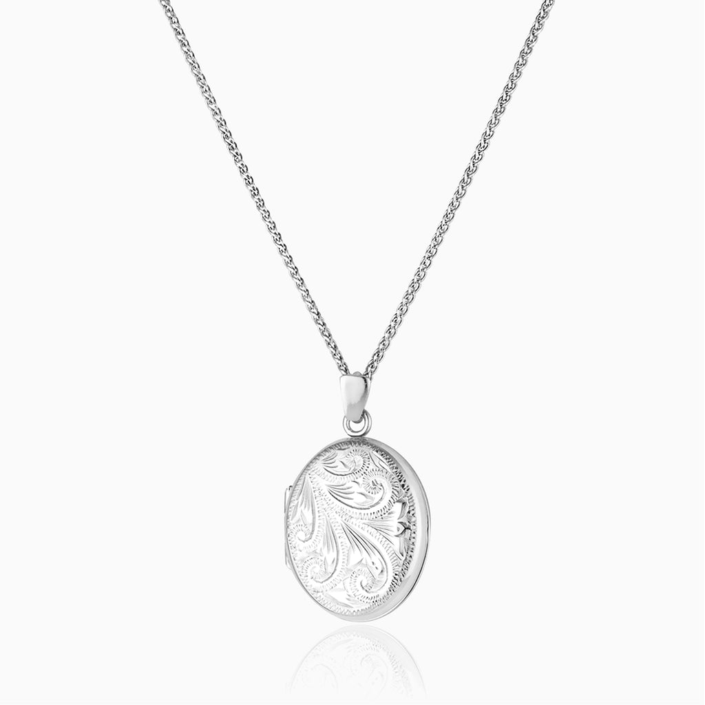Product title: Premium Silver Foliate Design Locket, product type: Necklaces