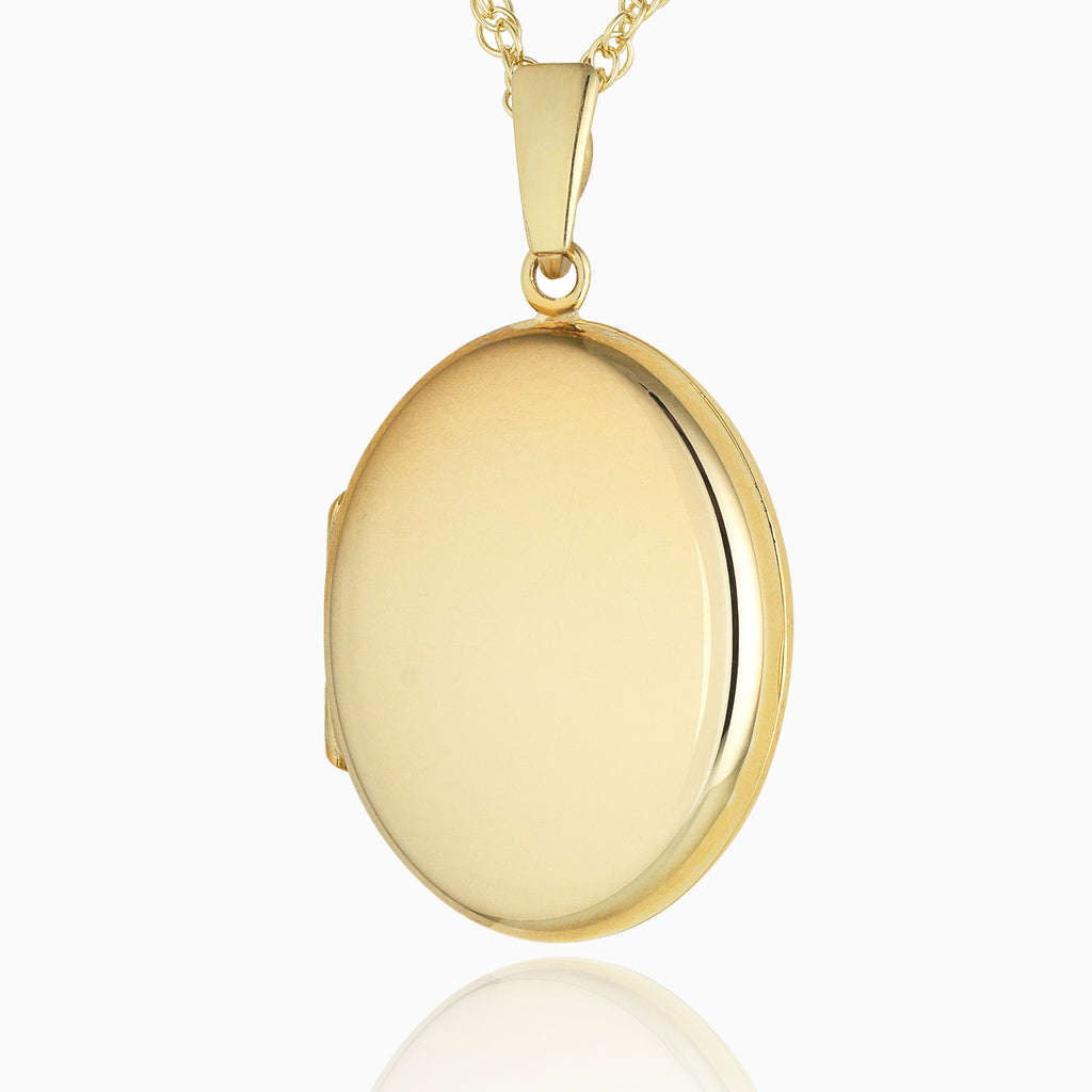 Product title: Hand Polished Gold Oval Locket 26 mm, product type: Charms & Pendants