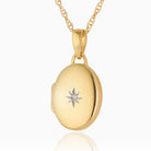 Product title: Tiny Gold Oval Diamond Locket, product type: Locket