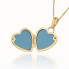Product title: Petite Gold and Sapphire Heart Locket, product type: Locket
