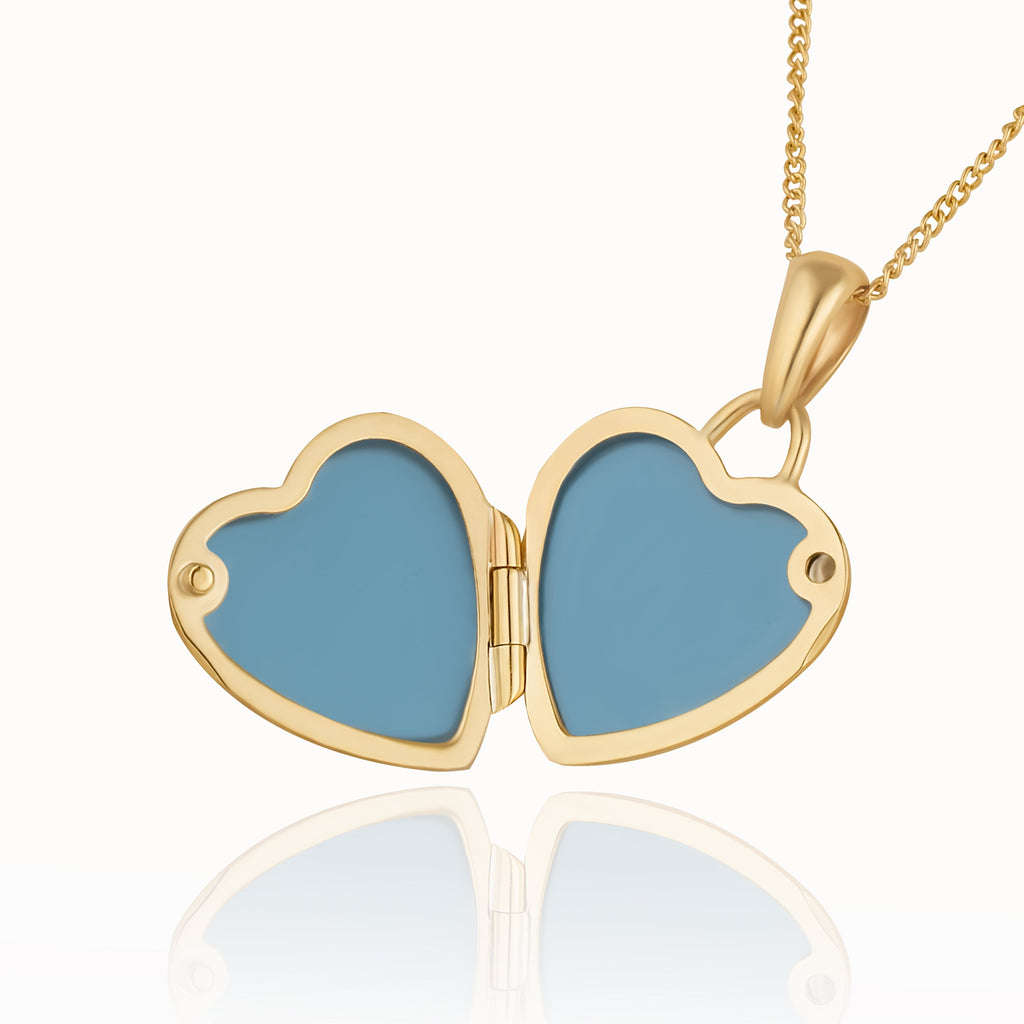 Product title: Petite Gold and Sapphire Heart Locket, product type: Locket