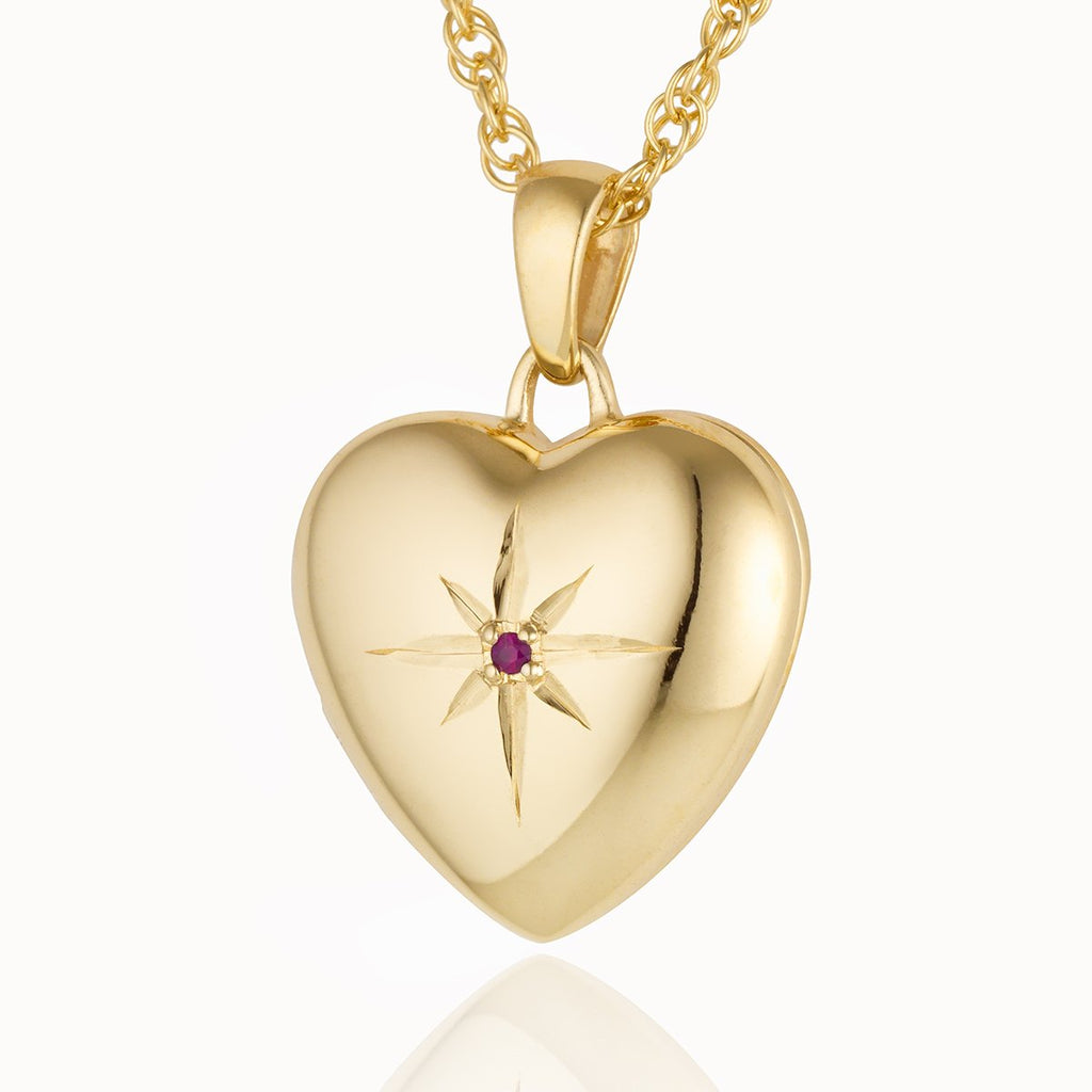 Product title: Premium Gold and Ruby Heart, product type: Locket