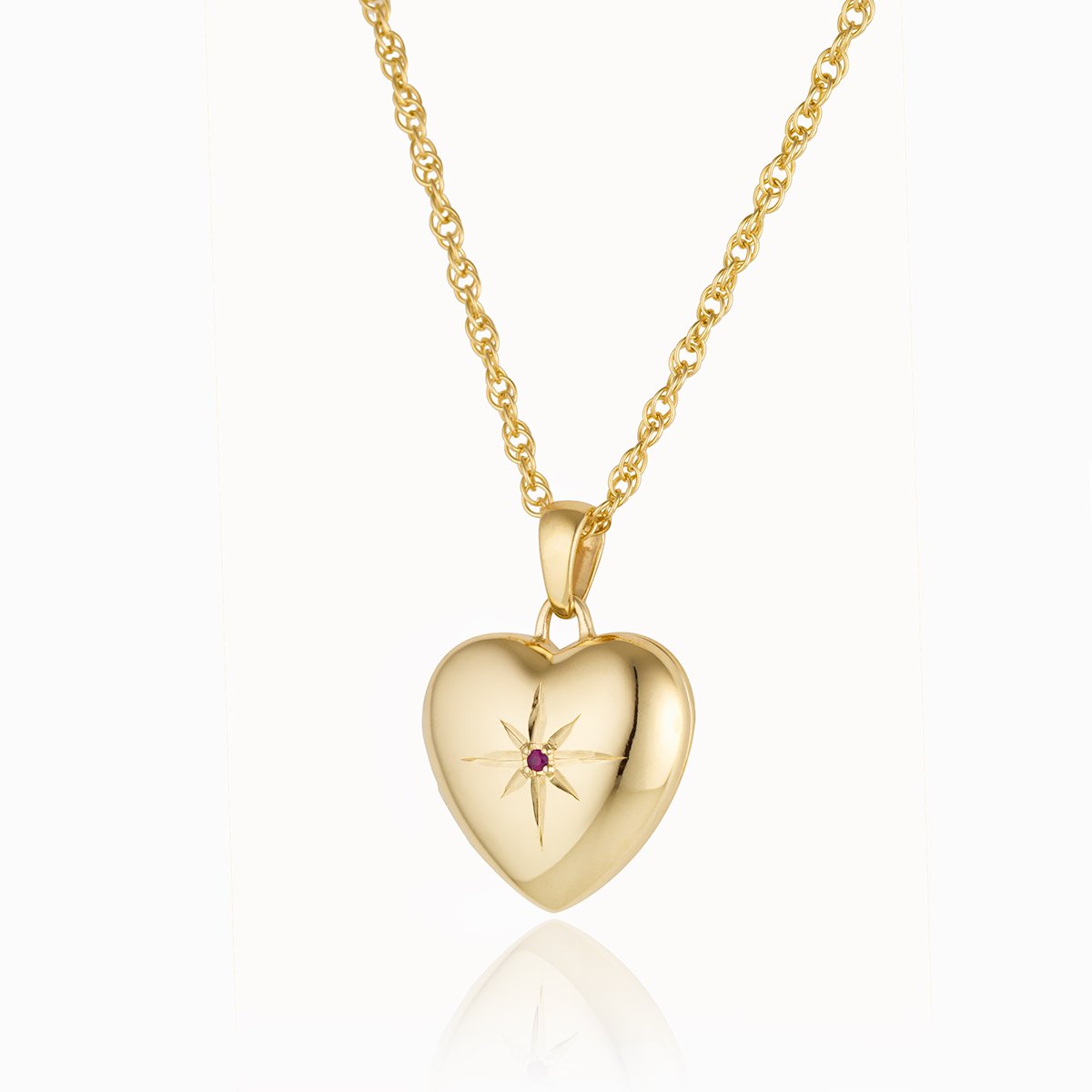 Product title: Premium Gold and Ruby Heart, product type: Locket