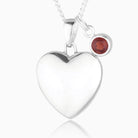 Sterling silver 925 heart shaped locket with birthstone charm.