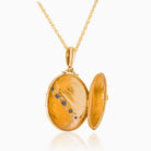Product title: Large Sapphire Victorian Style Locket, product type: Locket