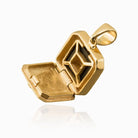 A open square 9 ct gold locket