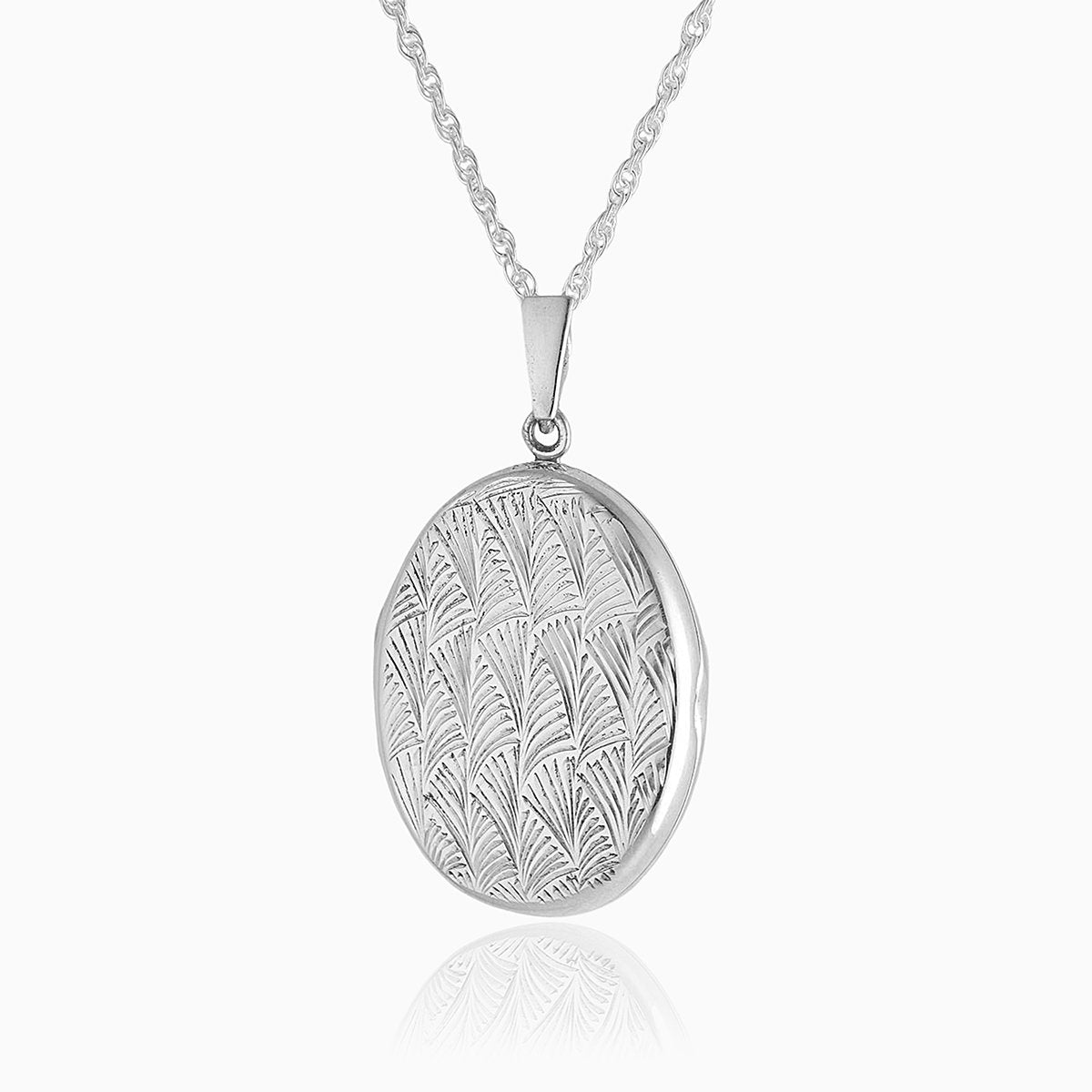 Product title: Art Deco Feather Pattern Locket, product type: Locket