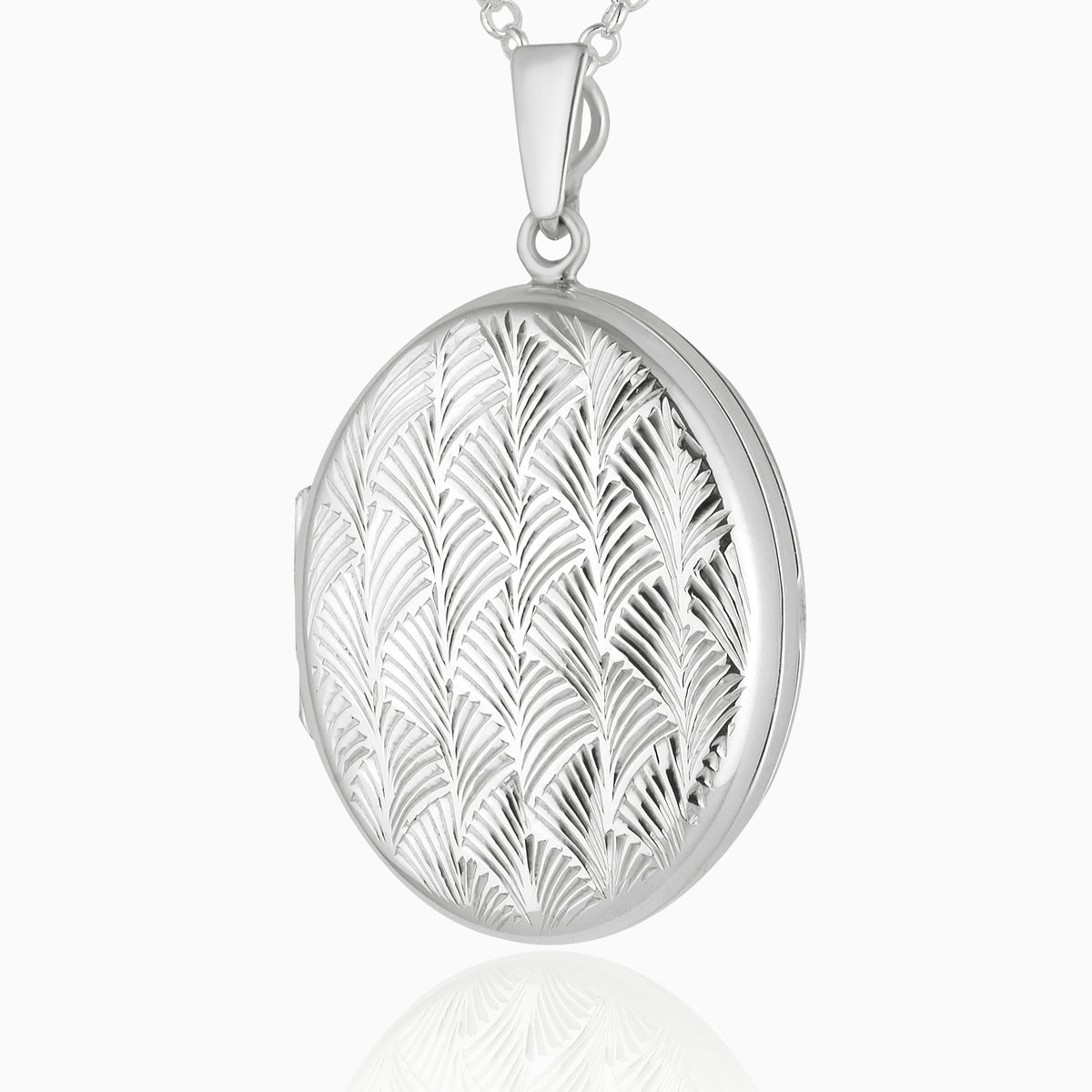 Product title: Art Deco Feather Pattern Family Locket, product type: Locket