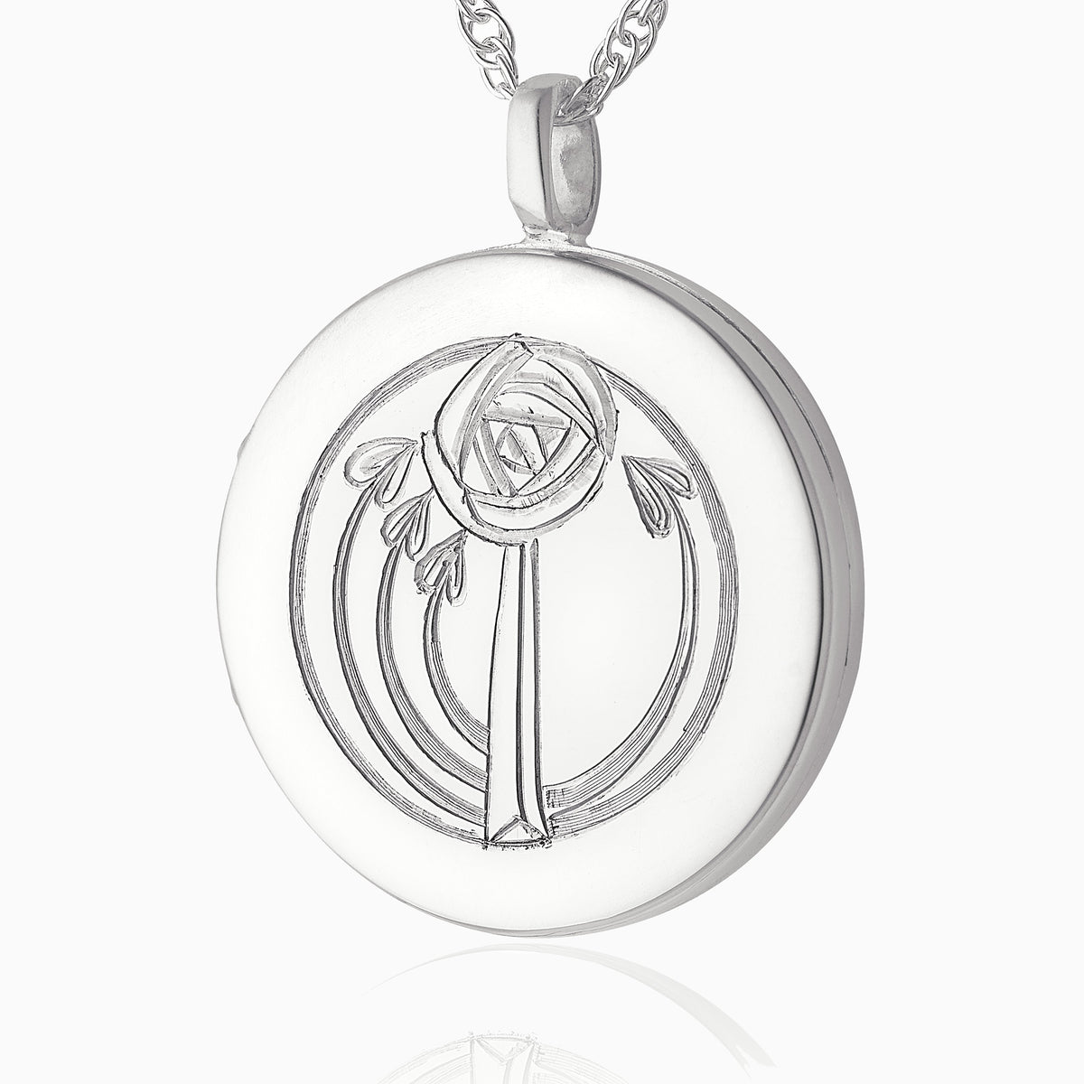 Product title: Large Round Art Nouveau Rose Locket, product type: 
