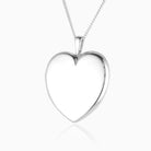 sterling silver heart locket on a sterling silver curb chain