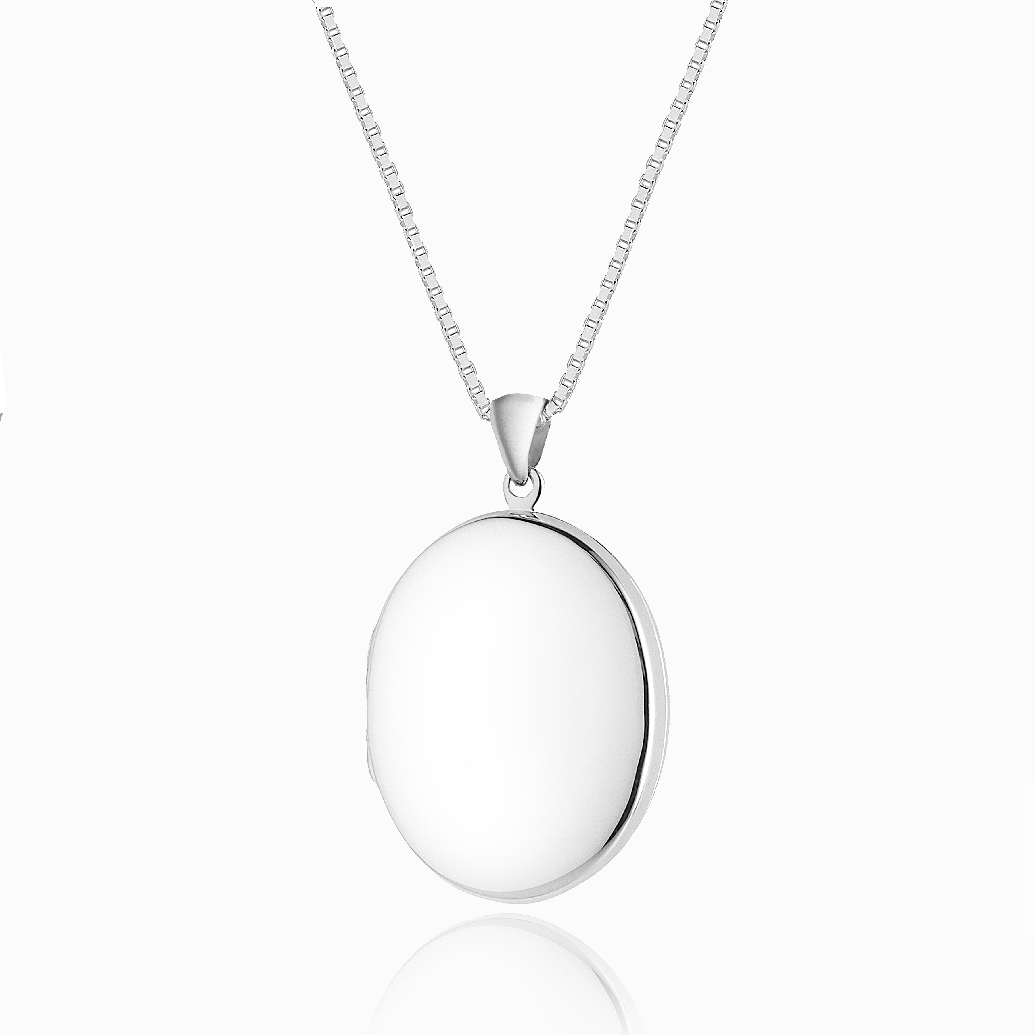 Product title: Plain Silver Oval Locket 28 mm, product type: Locket