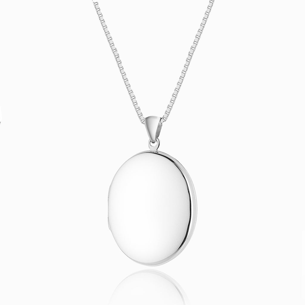 Product title: Plain Silver Oval Locket 28 mm, product type: Locket