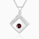 Product title: Contemporary Garnet Tipped Locket, product type: Locket