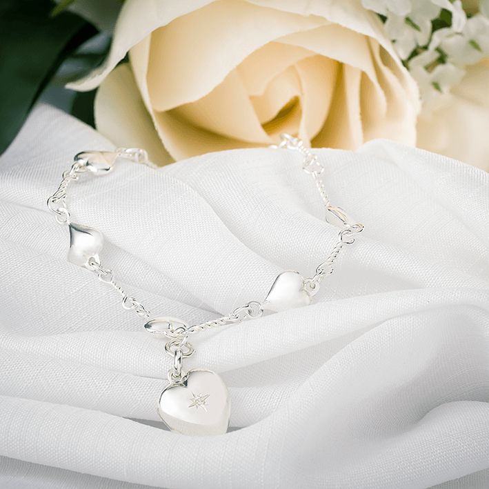 Handmade Silver Heart Locket Bracelet