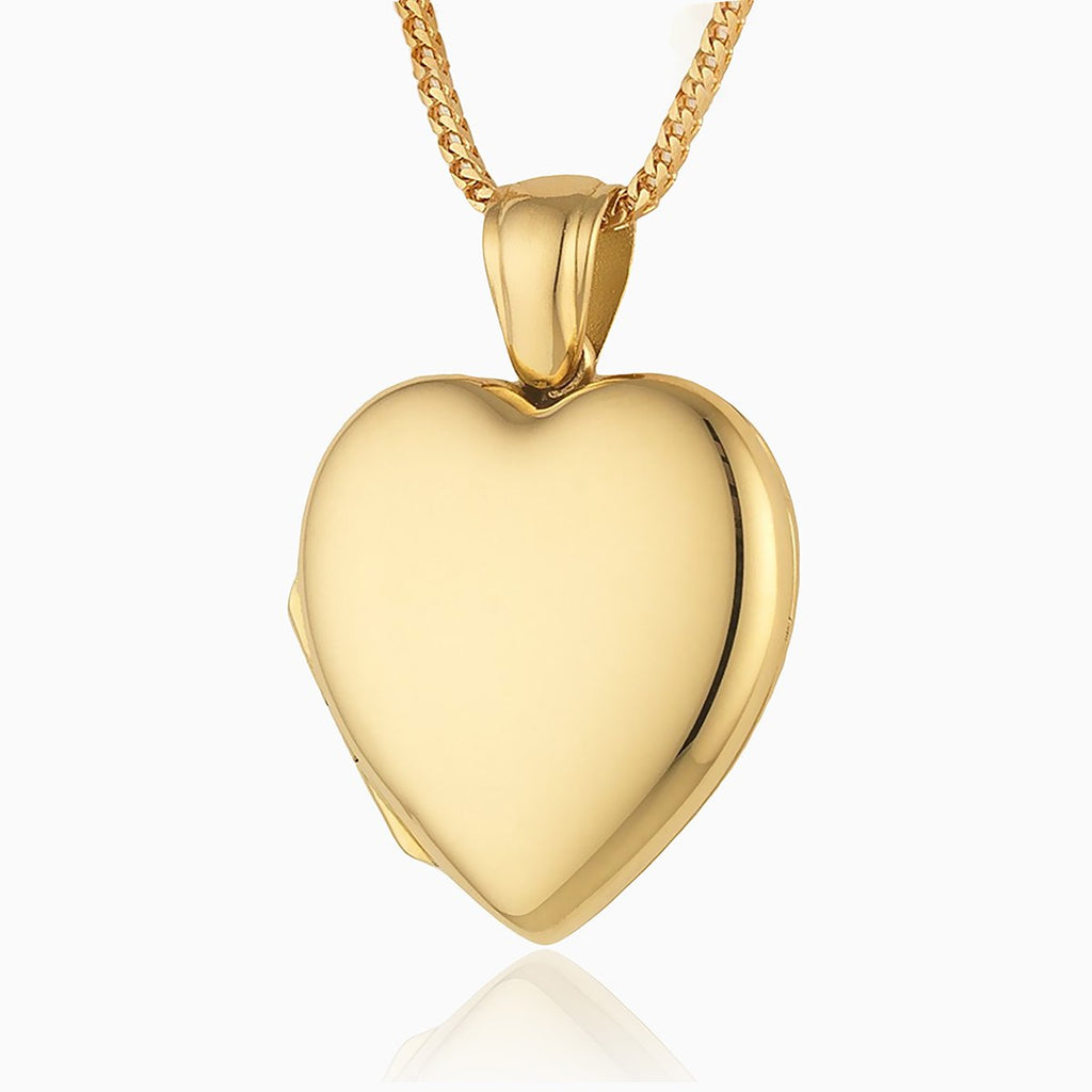 18 ct gold heart locket on an 18 ct gold franco chain