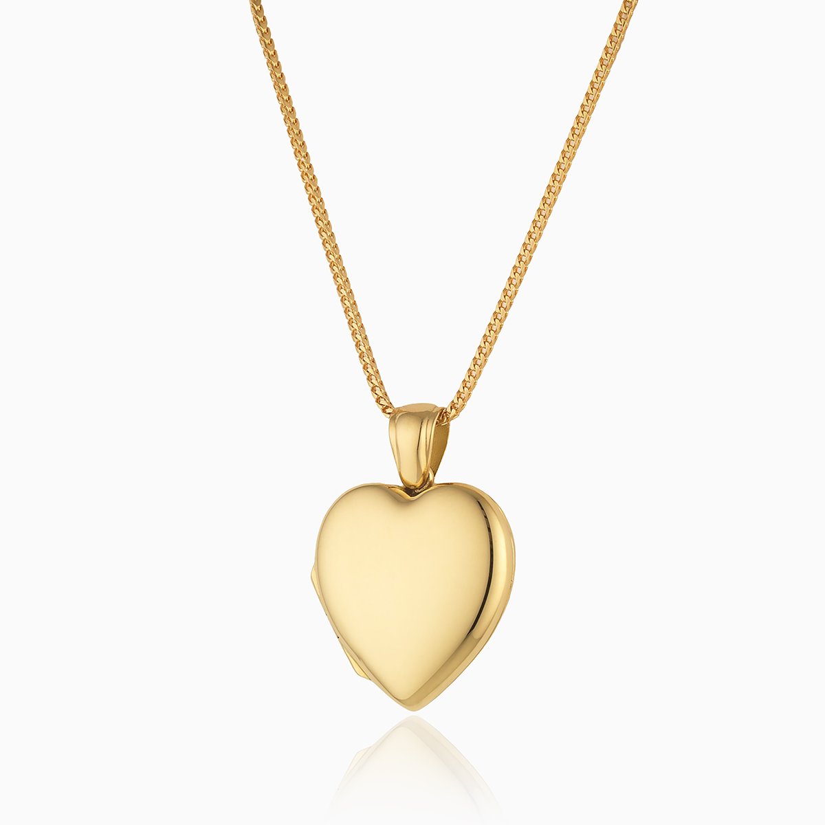 18 ct gold heart locket on an 18 ct gold franco chain