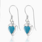 Product title: Turquoise Drop Heart Earrings, product type: Earrings