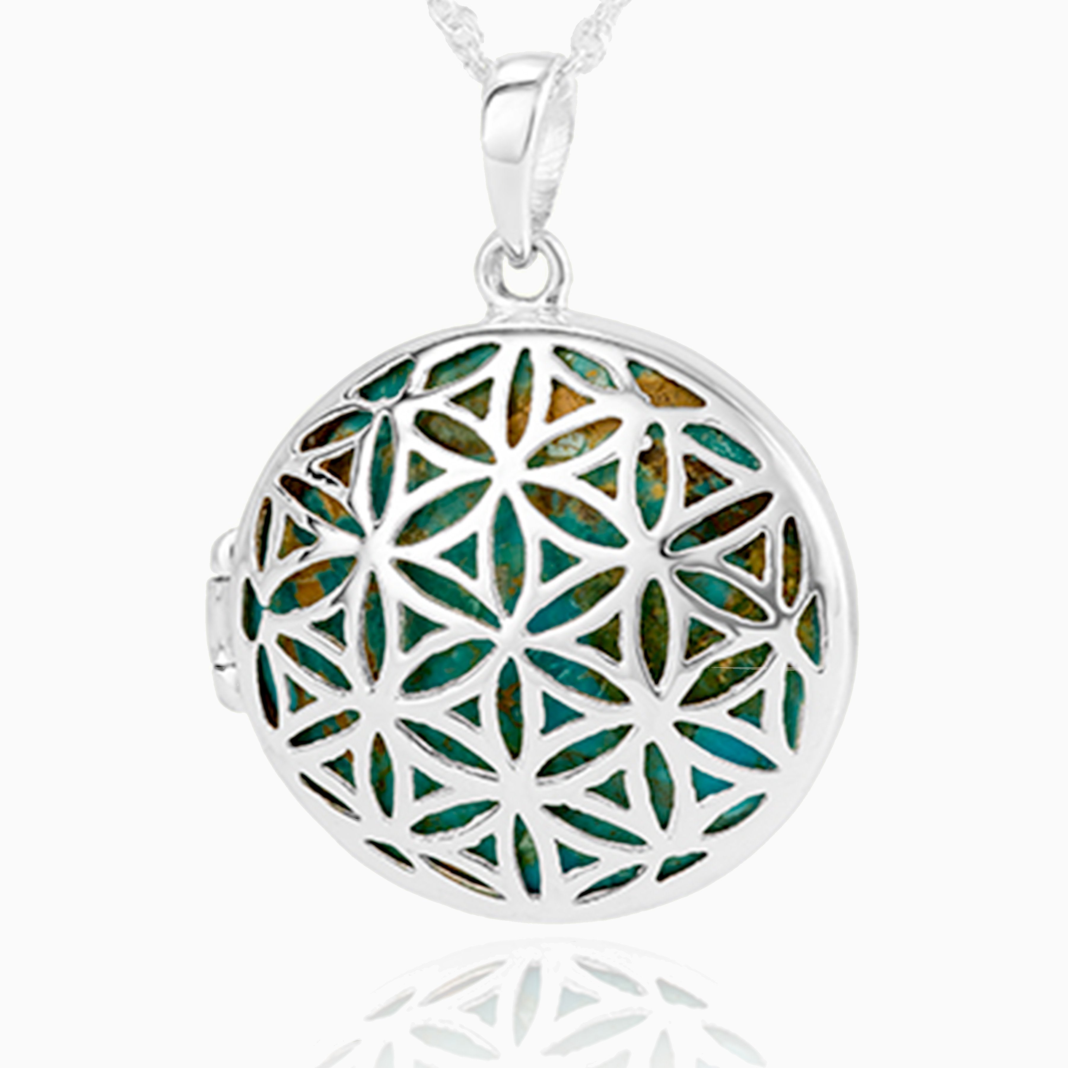 Product title: Contemporary Filigree Turquoise Locket, product type: 