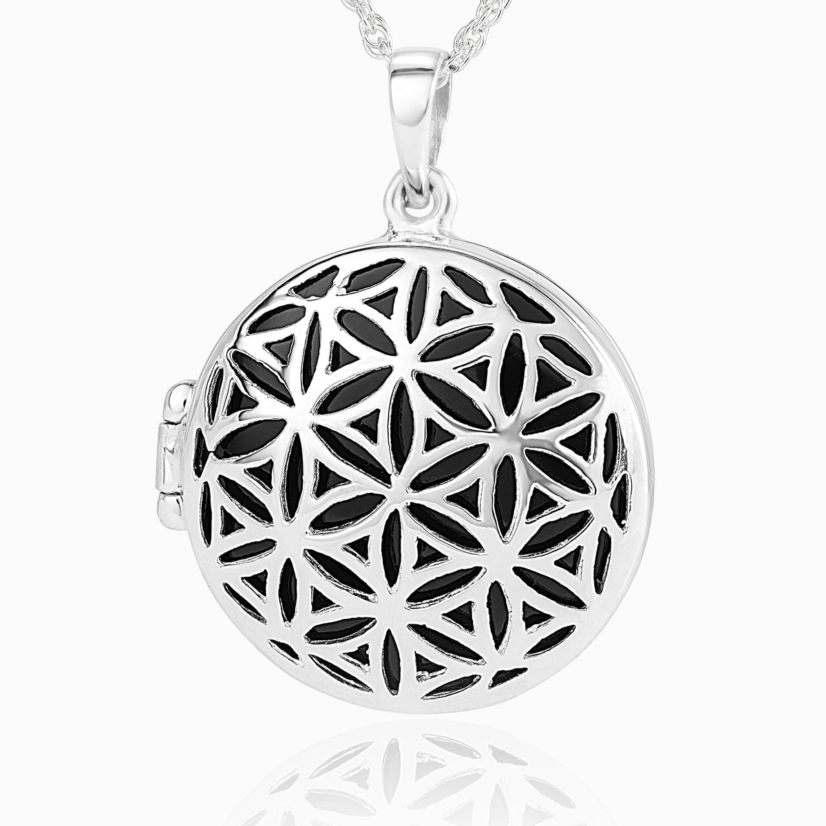 Product title: Contemporary Filigree Onyx Locket, product type: Locket