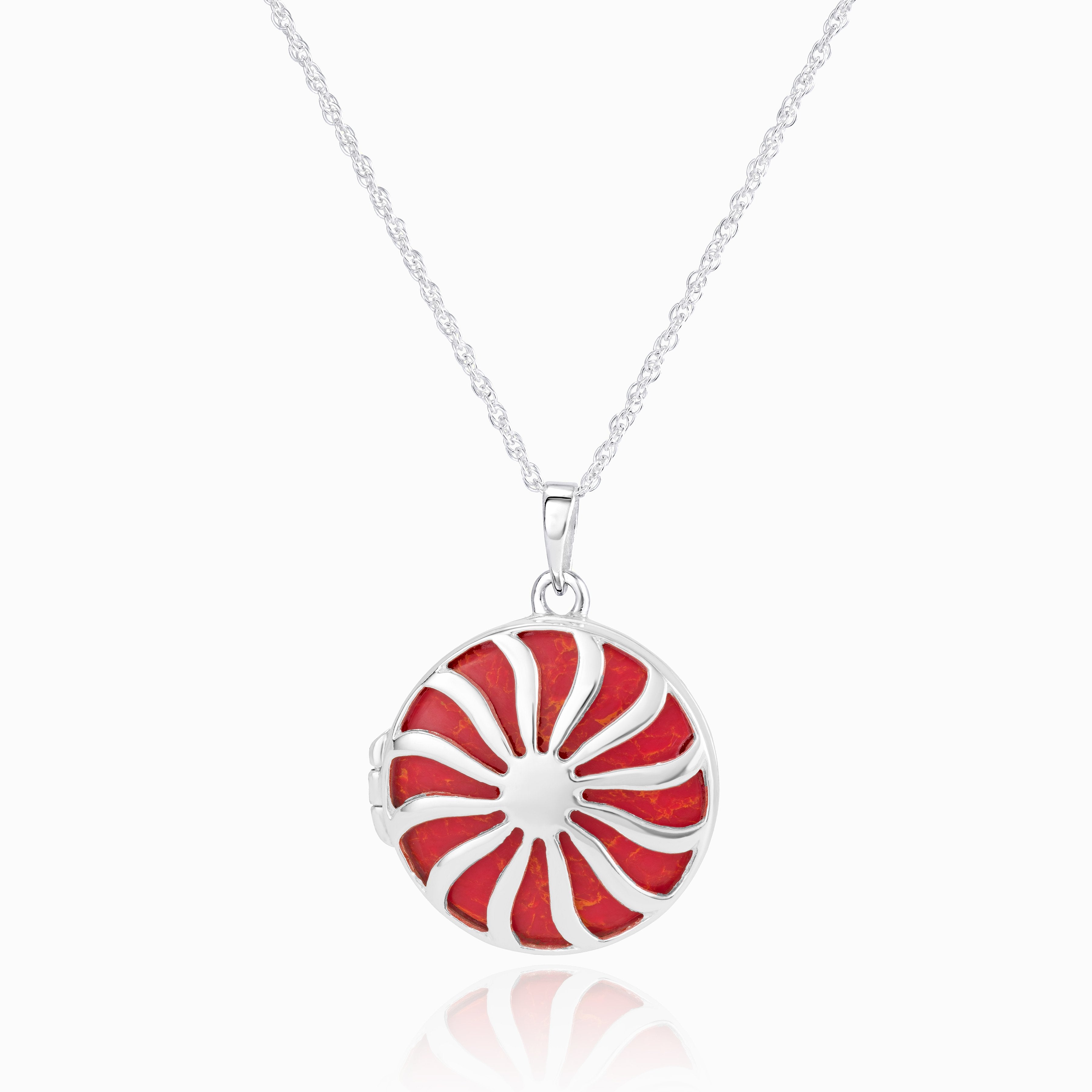 Product title: Large Coral Sun Locket, product type: Locket