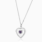 Product title: Amethyst Engraved Heart Locket, product type: Locket