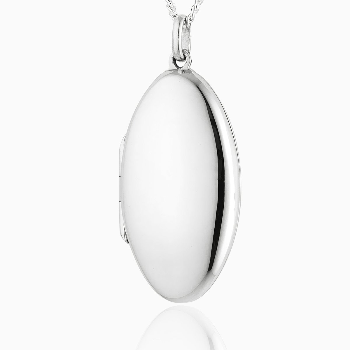 925 sterling silver long slim oval locket