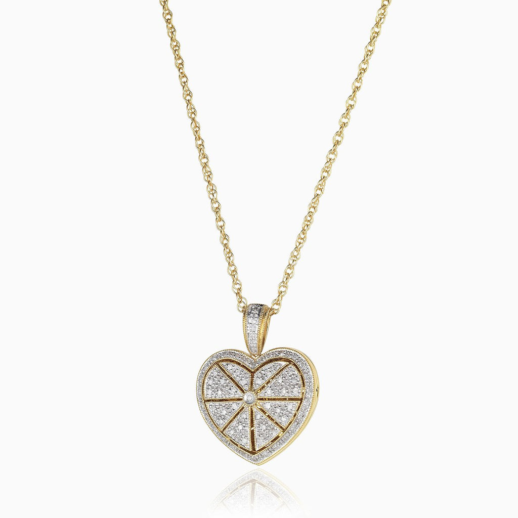 Product title: Pavé Set Diamond Gold Locket, product type: Locket