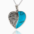 Product title: Turquoise and Marcasite Heart Locket, product type: Necklaces