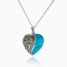 Product title: Turquoise and Marcasite Heart Locket, product type: Necklaces