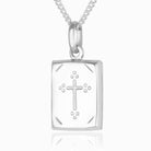 925 sterling silver rectangle locket with engraved cross