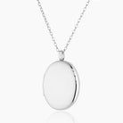 Large oval sterling silver 4-photo locket on sterling silver chain