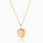 9 ct gold engraved heart locket on a 9 ct gold rope chain.