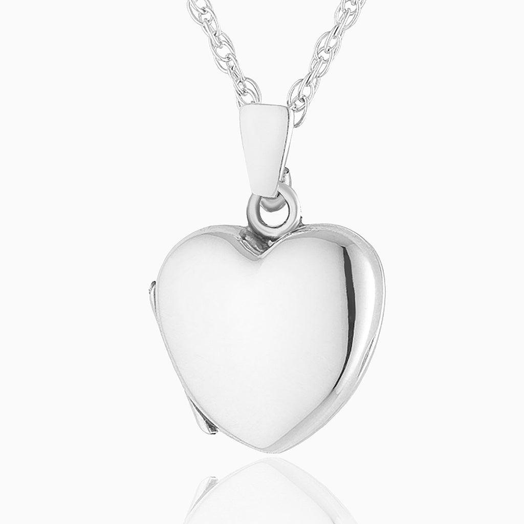 925 sterling silver petite plain heart locket