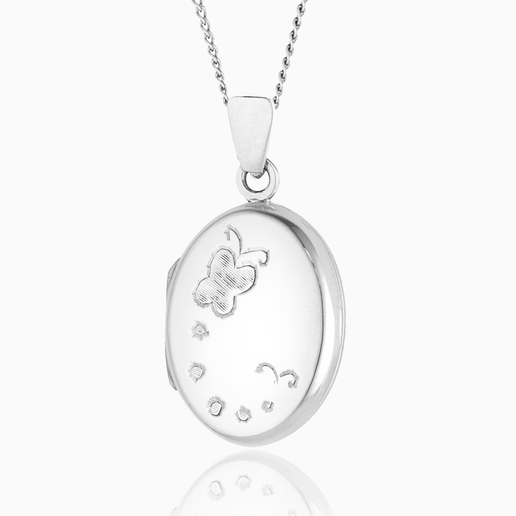 Product title: Child's Silver Butterfly Locket, product type: Locket