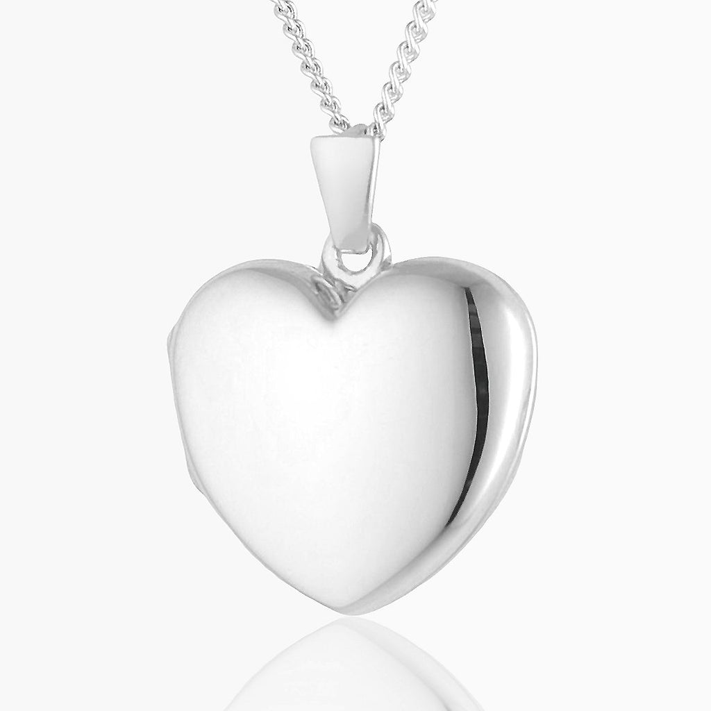 925 sterling silver plain heart locket