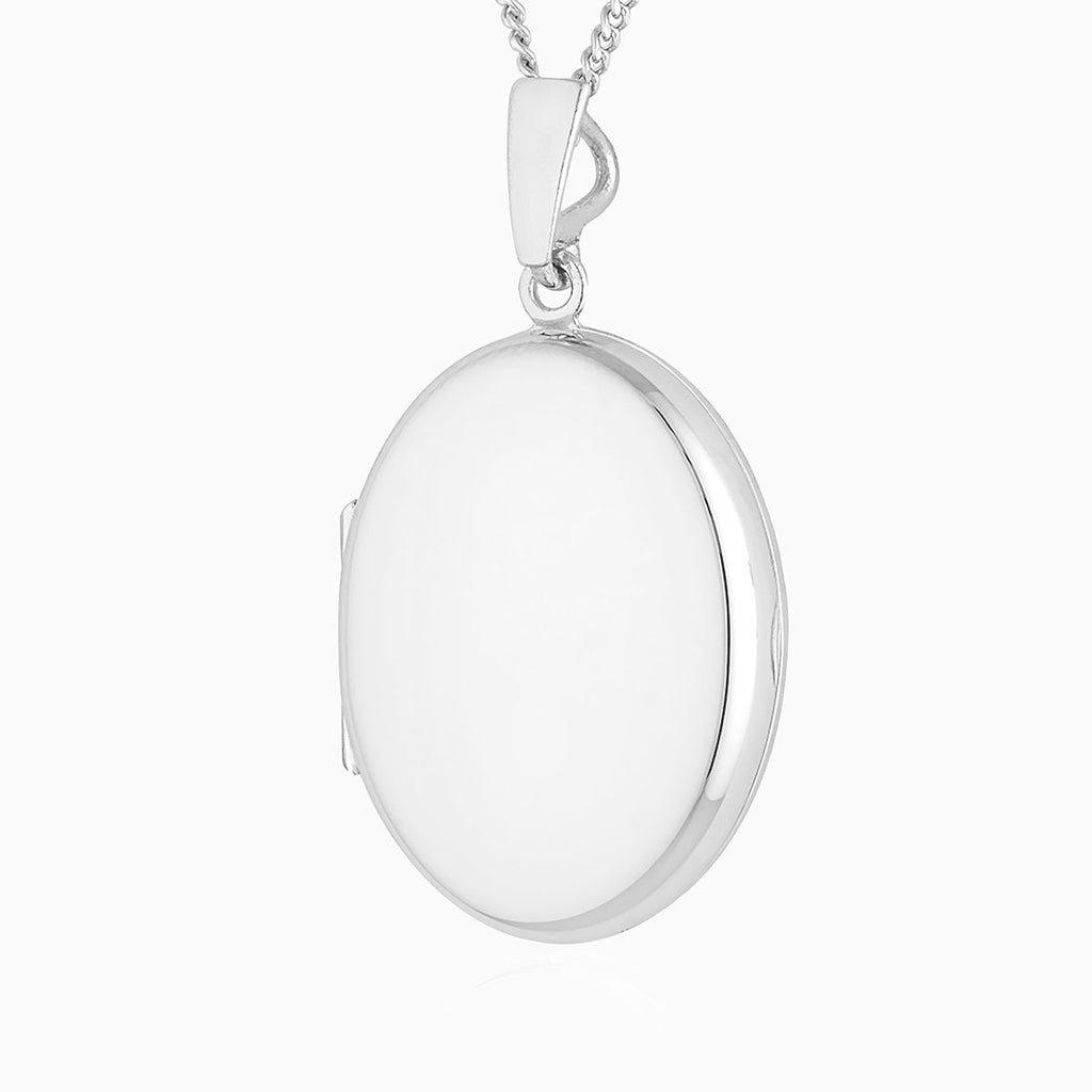 Product title: Hand Polished White Gold Oval 26 mm, product type: Locket