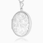 925 sterling silver 4 photo oval foliate engraved oval locket