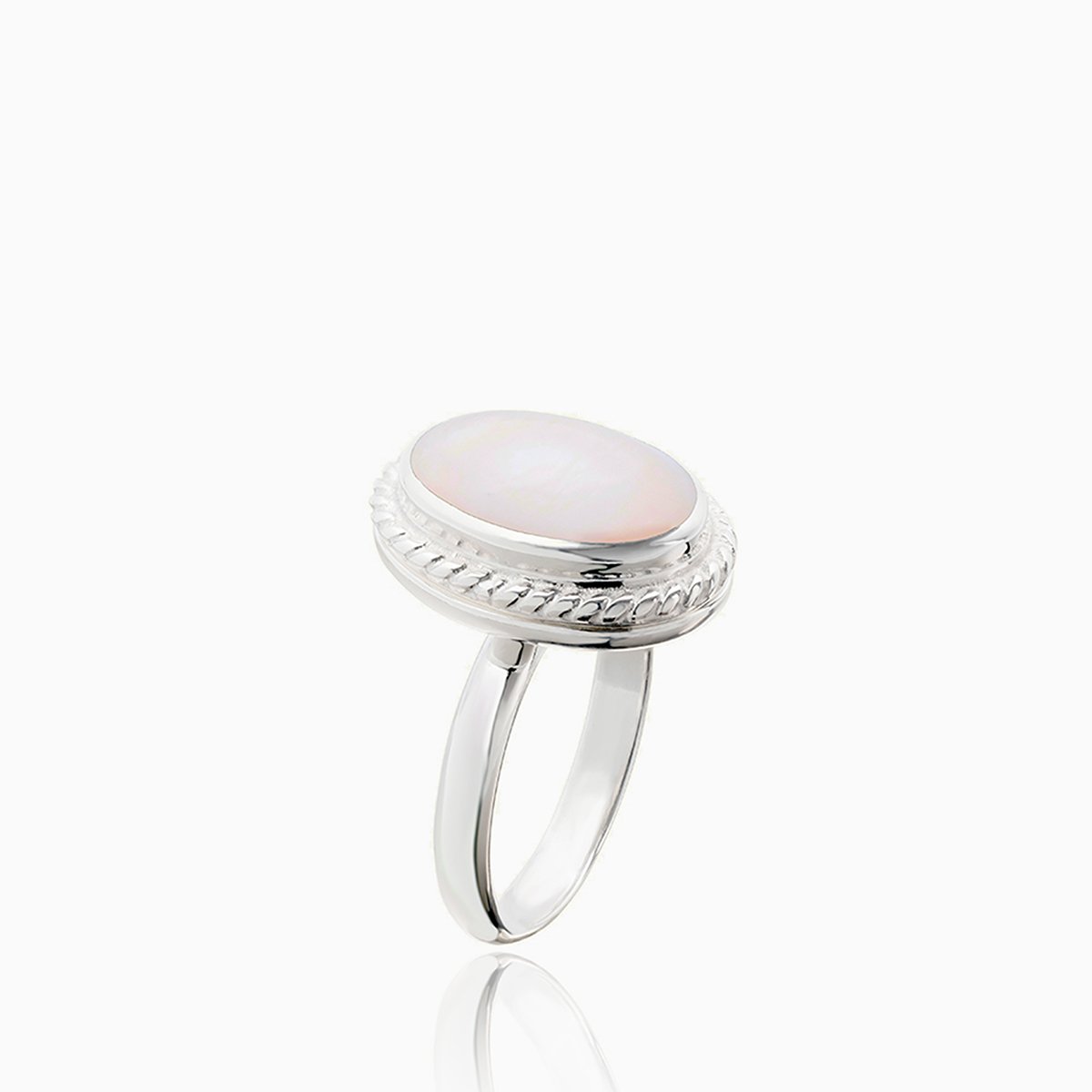 Pink Mother of Pearl Locket Ring - Main Image