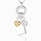 925 sterling silver letter rectangle locket with heart charms