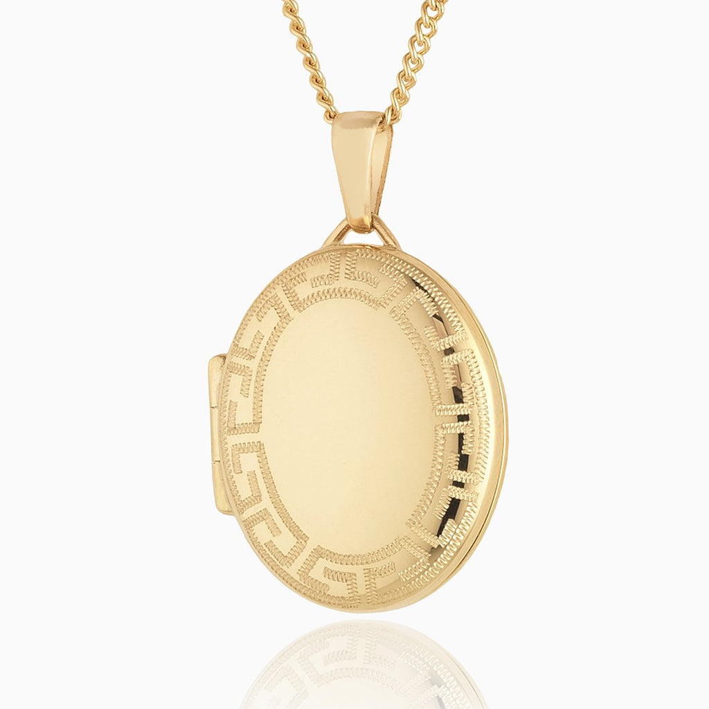 Product title: Grecian Border Oval Locket, product type: Locket