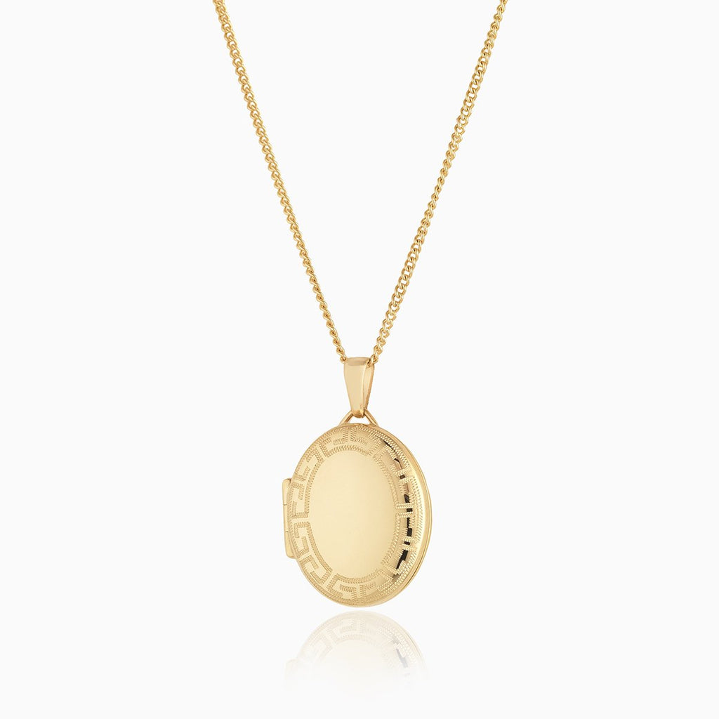 Product title: Grecian Border Oval Locket, product type: Locket