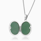 Product title: Hand Engraved White Gold Oval Border Locket, product type: Locket