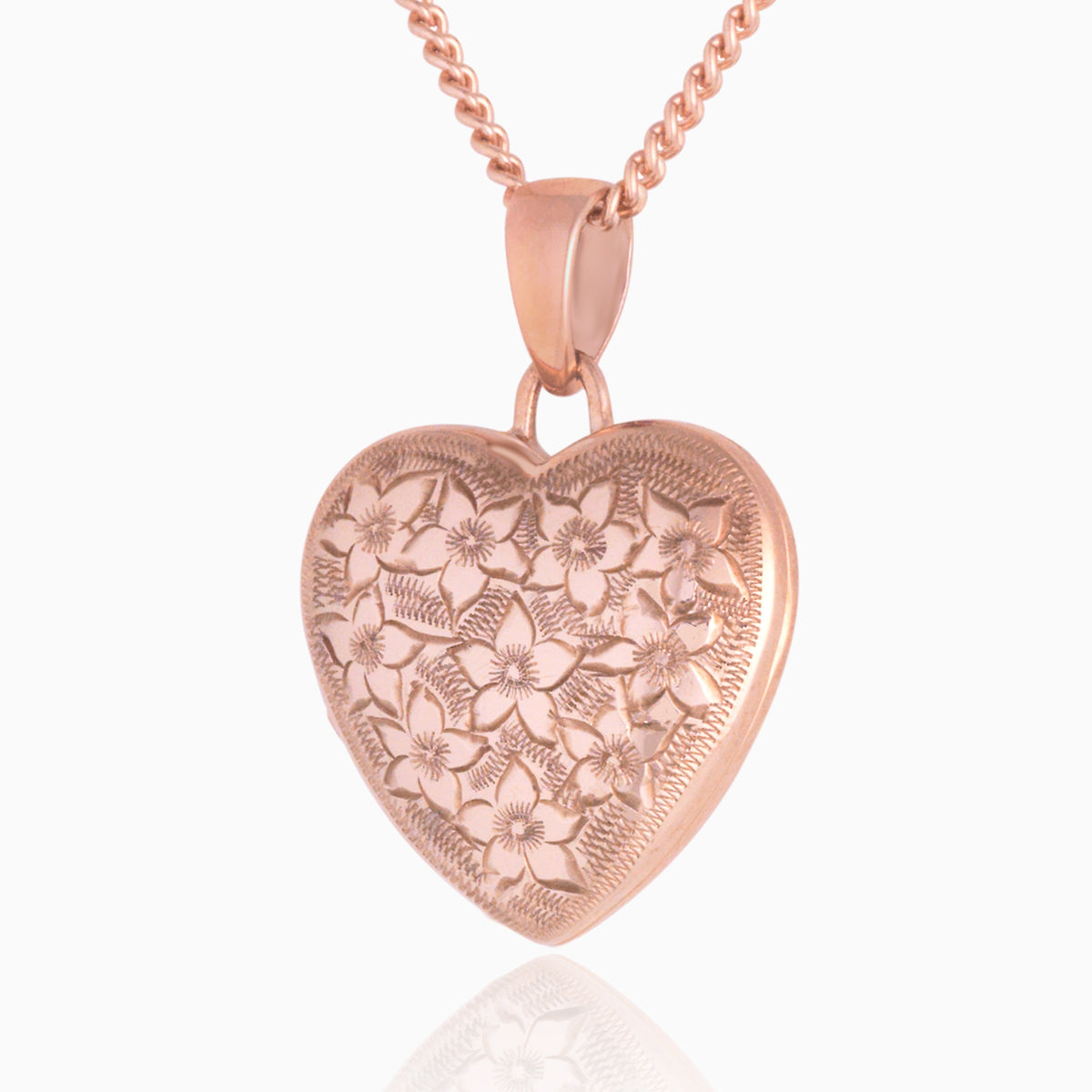 Product title: Rose Gold Floral Heart, product type: Locket
