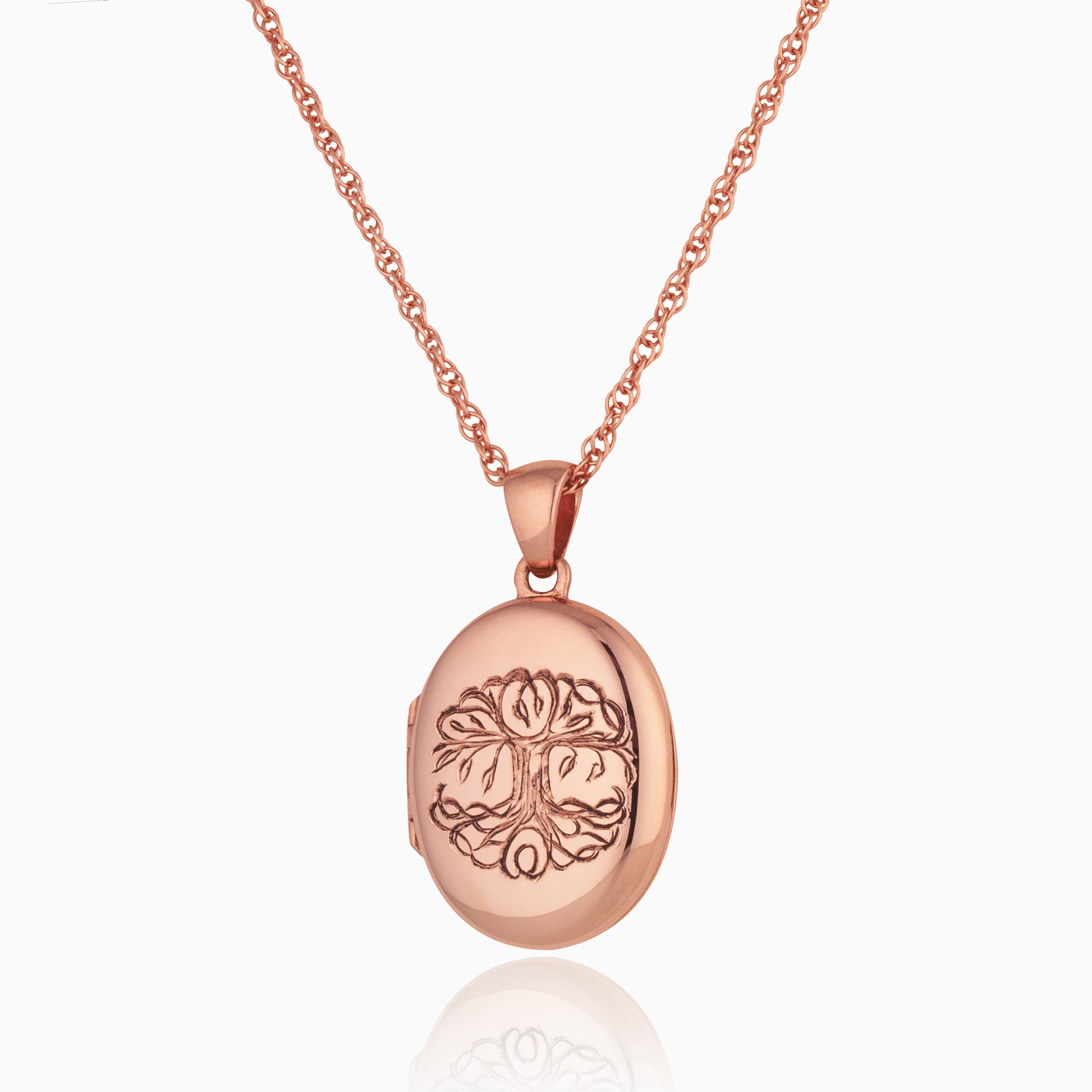 Product title: Rose Gold Tree of Life 4-Photo Locket, product type: Necklaces