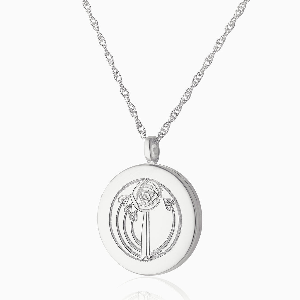 Product title: Large Round Art Nouveau Rose Locket, product type: 