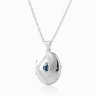 Product title: Topaz Engraved Silver Locket, product type: Locket