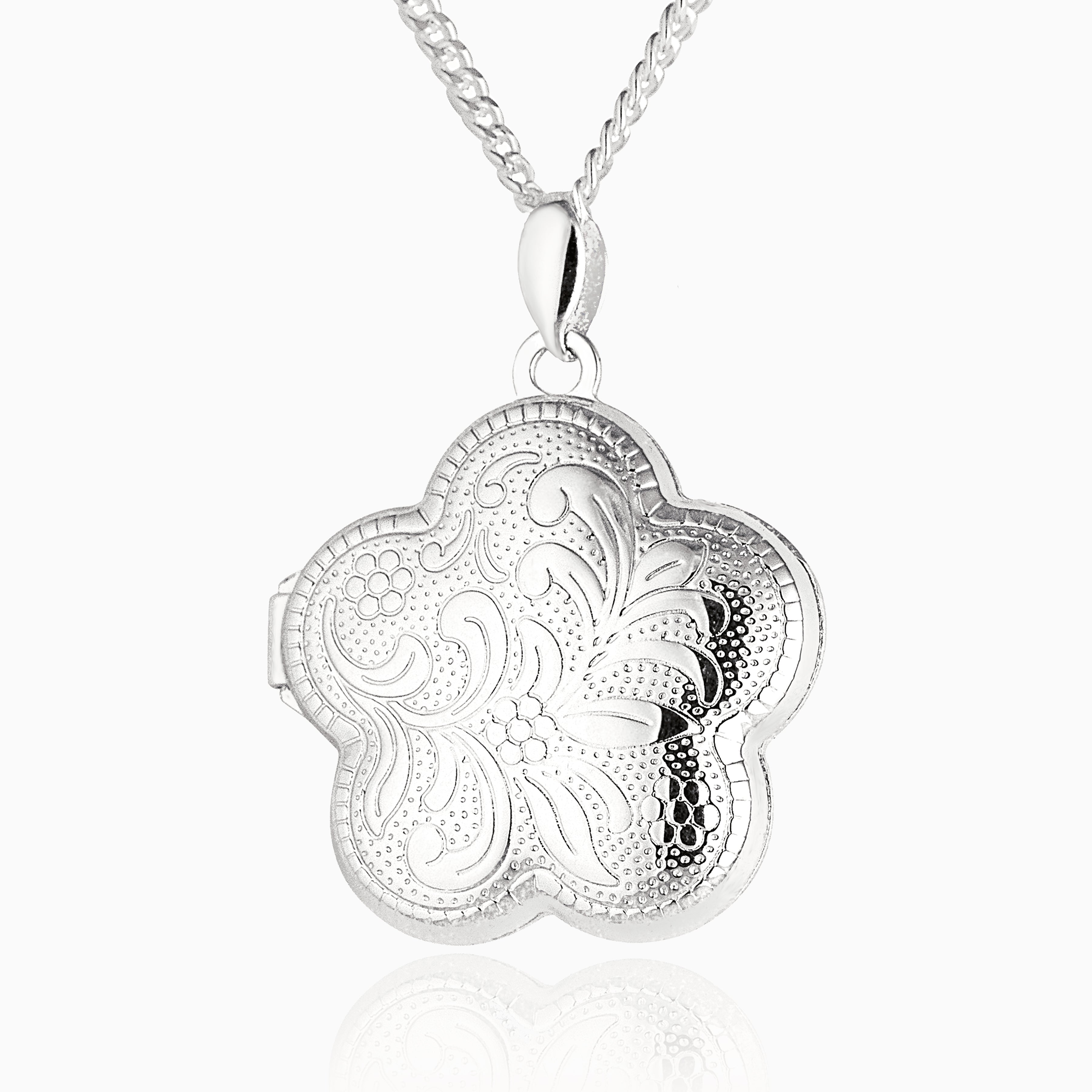 Product title: Flower Shaped Silver Locket, product type: Necklaces